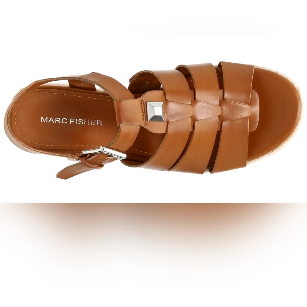 ๐ฃMARC FISHER Joven Espadrille Wedge Sandal in Natural Beige - Picture 6 of 17